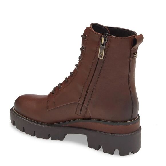 Sam Edelman Womens Garret Brown Leather Ankle Lace Up Combat Boots Shoes NWT - Picture 2 of 3